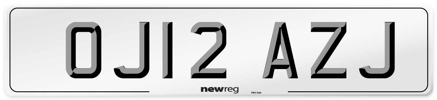 OJ12 AZJ Number Plate from New Reg